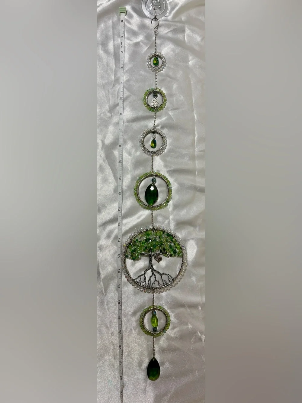 Soul Treatz Green Tree of Life Sun Catcher - Green Crystal Wall Decor
